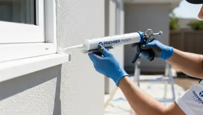 Professional caulking and sealing on Austin TX home exterior by expert house painters