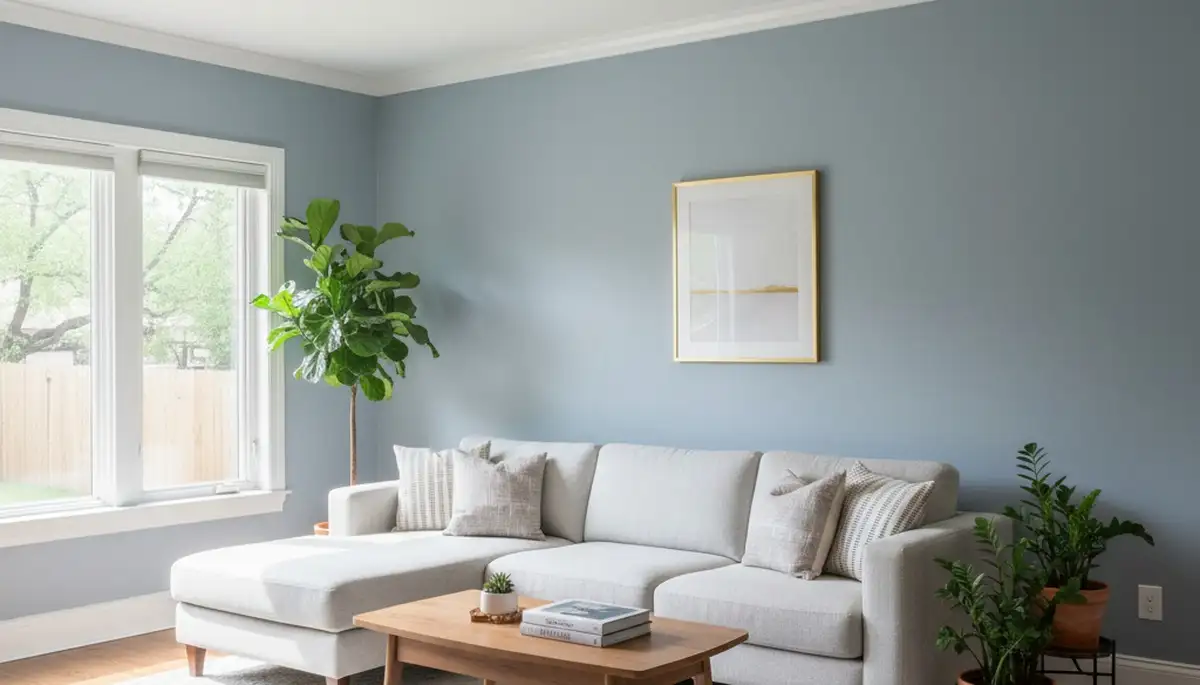 Professional interior house painting with smooth finishes in Austin, TX living room