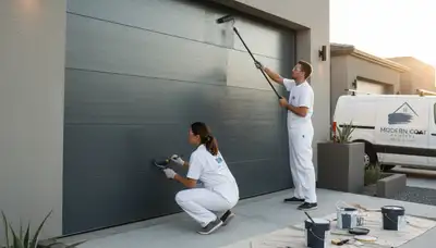Professional garage door painting in Austin TX boosting curb appeal with durable exterior finish