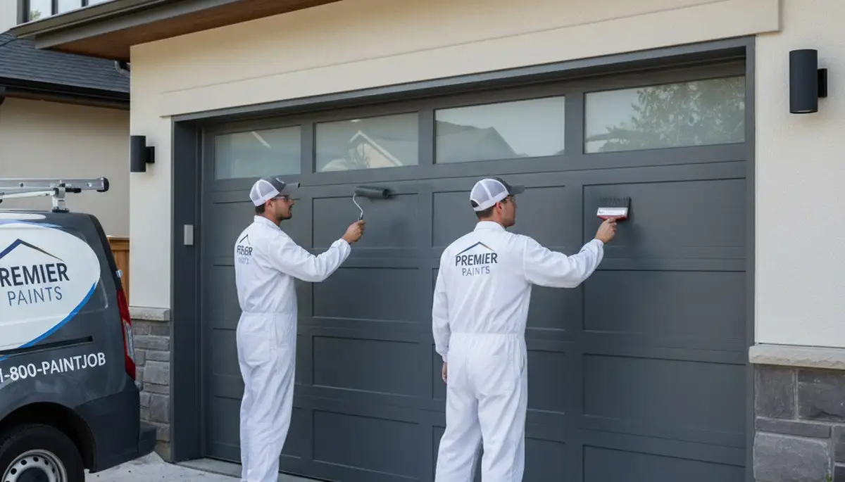 Professional garage door painting in Austin, TX enhancing curb appeal with durable exterior finishes