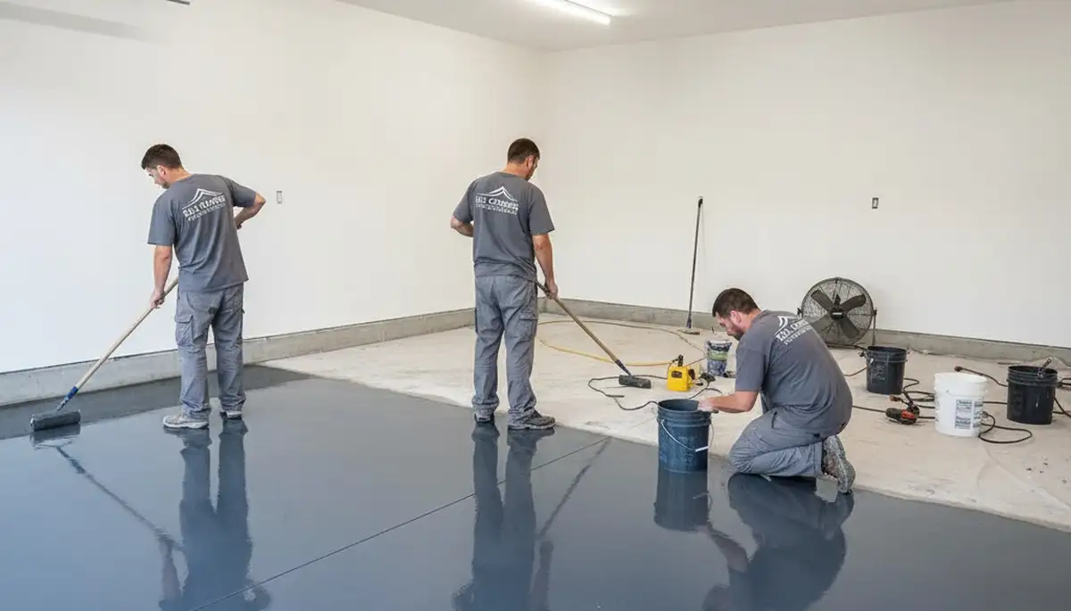 Professional epoxy garage floor coating in Austin, TX enhancing durability and curb appeal