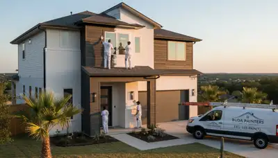 Austin, TX exterior house painting service by professional painters for residential homes