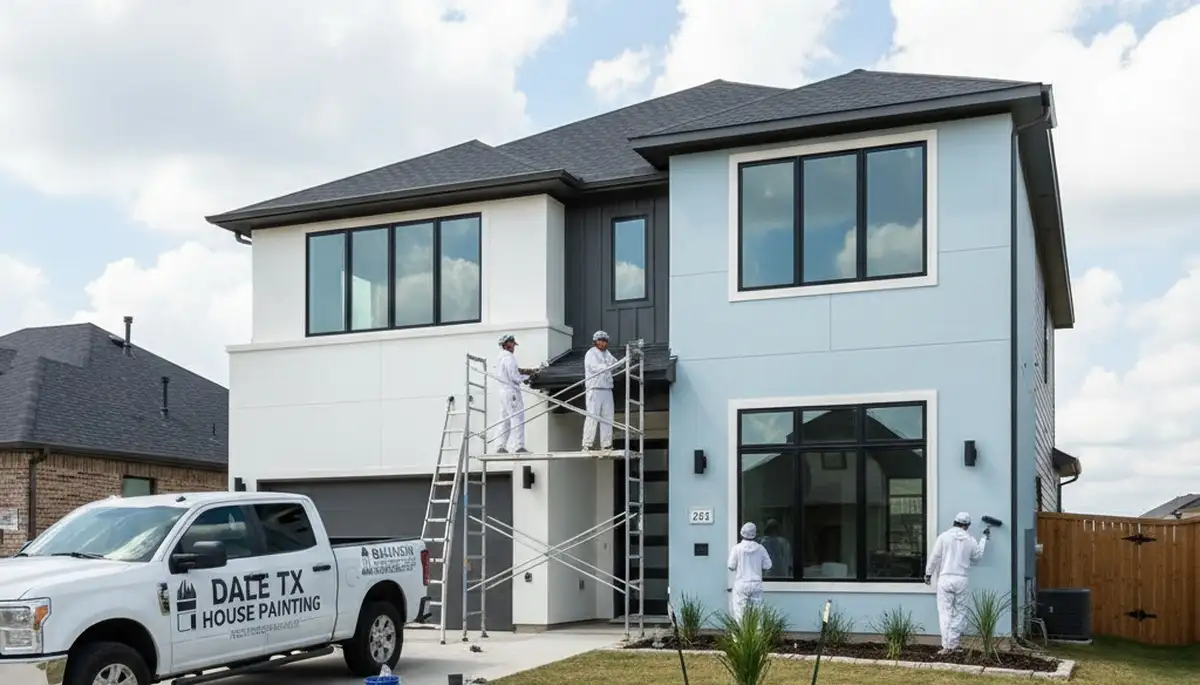 Professional exterior house painting contractor in Austin, TX enhancing home curb appeal
