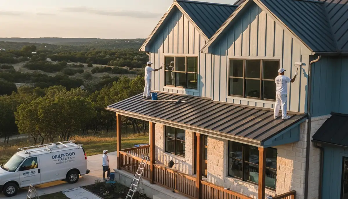 Austin, TX exterior house painting service by professional painters for residential homes