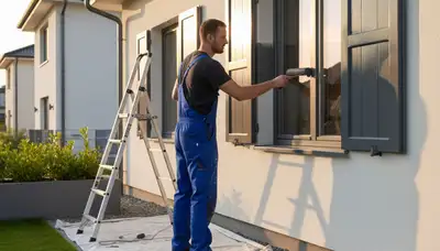 Professional shutter painting and refinishing on Austin, TX home exterior for lasting curb appeal