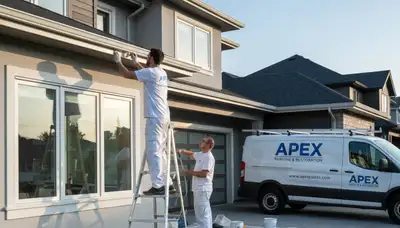 Professional trim and fascia painting on Austin, TX home exterior by expert house painters